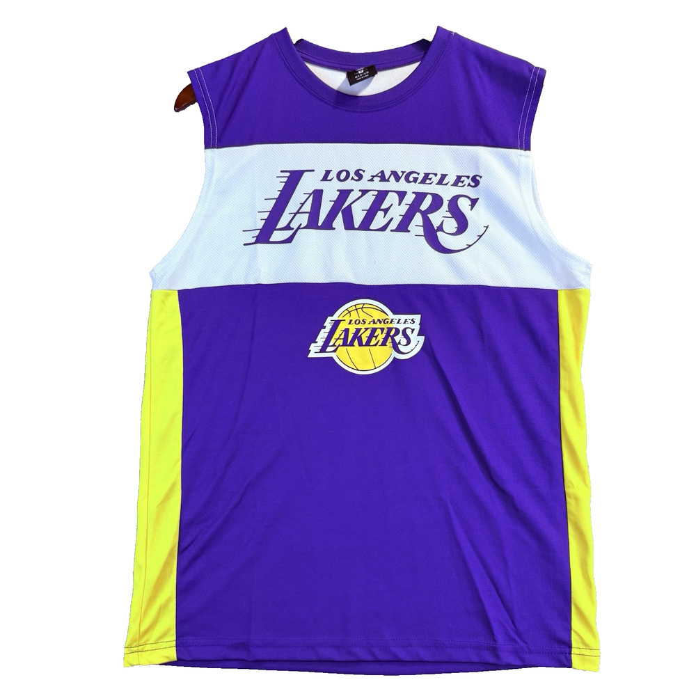 Los Angeles Lakers Tank Top Jersey Shirt NBA Purple White Logo Sure Shot Medium